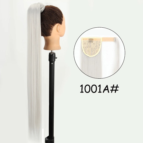 34 Inches Syntetiska Ponytail Hår Förlängning Clip I Falska Peruk Hårpiece Blond Omslag Runt Pigtail Lång Smink Overhead Pony Tail 1001A 22inches 55cm