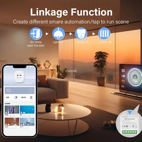 Zy Smart Hos Wifi Smart Switch Modul 2/3/4 Gang 2-Vägskontroll Smart Hem Relay Automation Brytar Wort Ks Med Hemmet WiFi 1 Gang