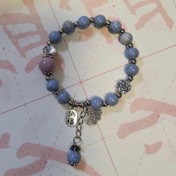 Jingdezhen Ten Yuan 3 Sträng Explosiv Brand Keramiska Armband Porslin Pärlor Armband Handgjorda Keramiska Smycken Nationella Smycken Slätt Dark Violet