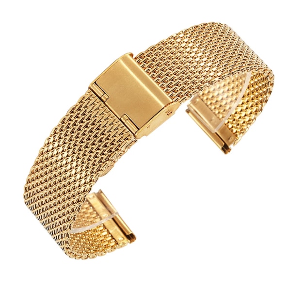 Precisionsstålband i rostfritt stål 18 mm 20 mm 22 mm2 4 mm 1,0 tjockt mesh Justerbar längd Watch Gold 22mm