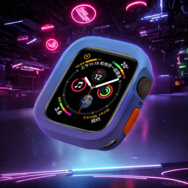 Tvåfärgad mjuk silikon tpu- case för Apple Watch Cover 9 8 7 6 Se 5 4 44 mm 45 mm skydd Iwatch Serie 41 mm 40 mm 49 mm stötfångare B1 49MM