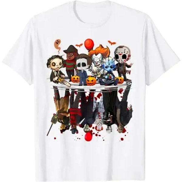 Gyserfilm Tegn Halloween Kostume Gave T-Shirt Gotisk Stil Grafik Tee Top Kort Ærme Blok Brug Til Børn Voksne 61323 030 XS