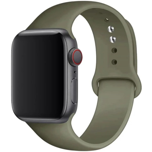 Silikonrem för Apple Watch Band 45mm 44mm 42mm 49mm 41mm 40mm 38mm correa armband iwatch Series 8 7 9 SE 4 3 5 Ultra 6 Khaki 38 40 41 mm M-L