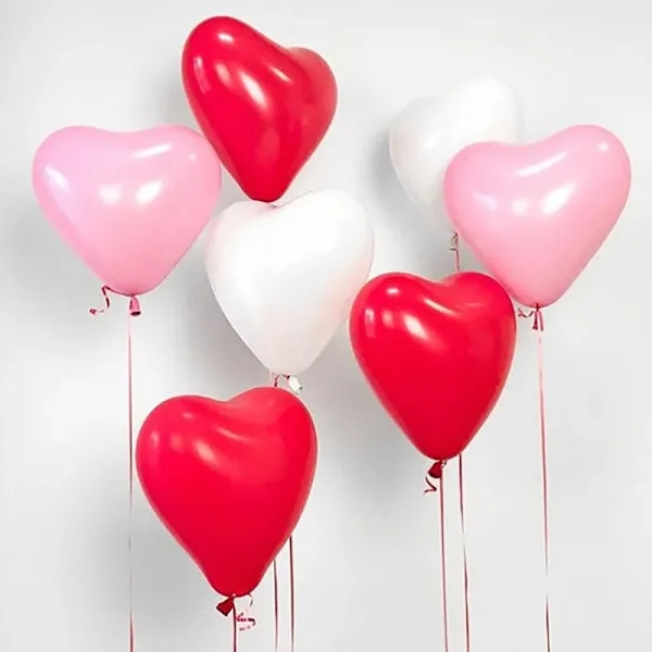 10/20/30 stk 10 tommer hvidt rødt hjerteformet latex ballon fødselsdagsfest dekoration kærlighed ballon valentins baby shower glo boo mix 3 10pcs