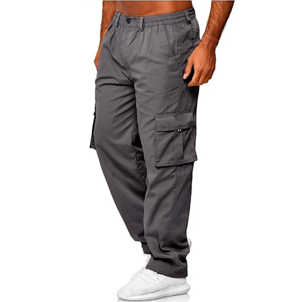 Sweatpants Mænd Jogger Cargo Bukser Casual Multi Lommer Militære Taktiske Bukser Taktiske Last Baggy Bukser Mænd Dark Grey XXXL