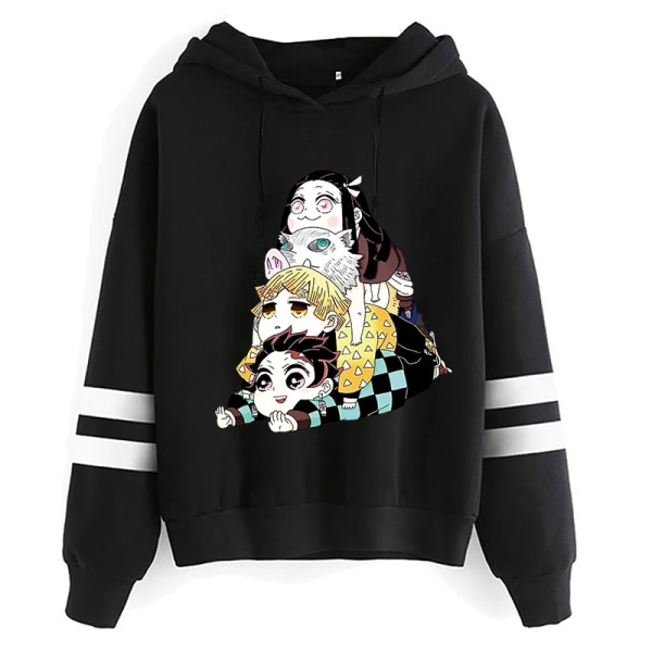 Unisex Demon Slayer Anime Harajuku Hoodies Herr Tanjiro Zenitsu Nezuko Hoody Estetiska Kläder Kimetsu No Yaiba Manga Sweatshirt black500 Asian XL