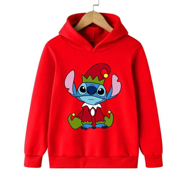 Stitch Hoodie Jul Barn Tecknade Kläder Barn Flicka Pojke Lilo and Stitch Sweatshirt Manga Hoody Baby Casual Topp 59004 160CM