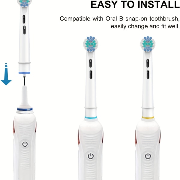 16-pack professionella utbyteshuvuden för elektriska tandborstar - Mediummjuka borst för precisionsrengöring - Refill för Oral B-tandborstar ！ 8