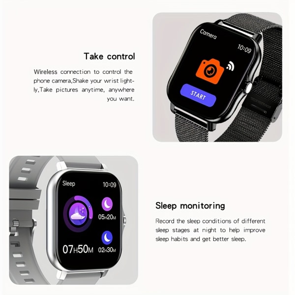 2023 NY Smart Watch 4,65 cmtum gratis rem Ringer/tar emot puls Blodsyre Sömnhälsoövervakning Stillasittande påminnelse pink