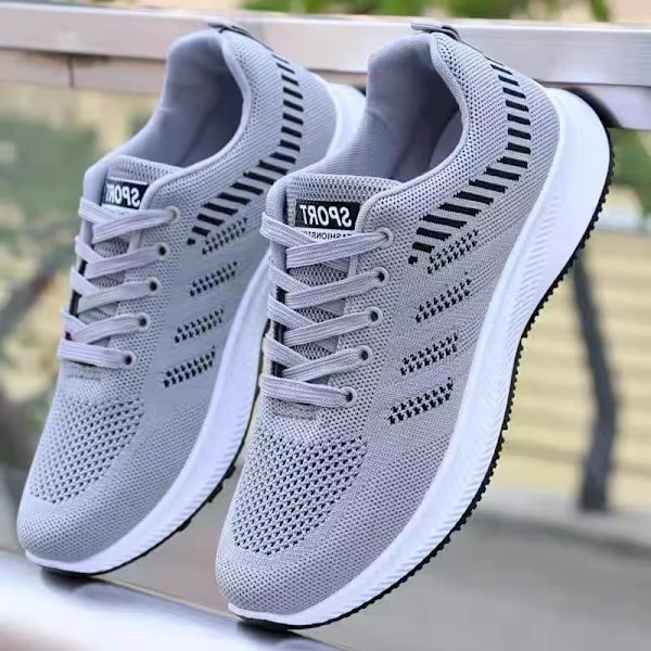 2024 Sneakers til mænd - Casual Slip On Mode Sneakers - Åndbare løbesko til udendørs gåture og tennis GRAY 43