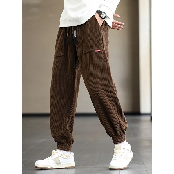 2022 Ny Höst Vinter Träningsbyxor Män Baggy Joggers Mode Streetwear Loose Casual Harem Byxor Plus Size 8Xl Gold XXL