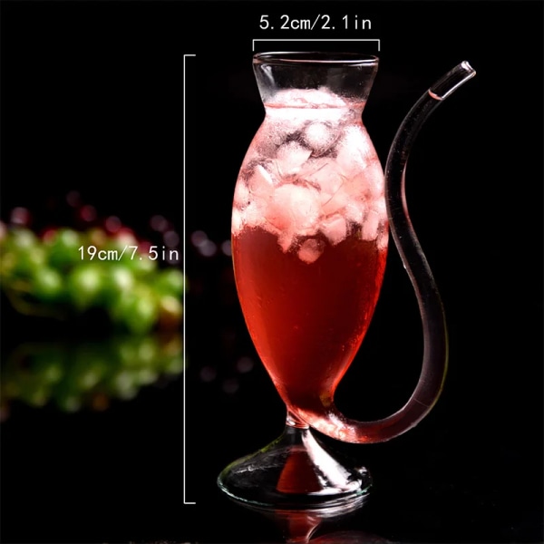Transparent Creative vinglaskopp Cocktailglaskopp med sugrör för drycker Öl Klara vinglas Dryckesgods Bar Verktygspresent 02 190-340ml