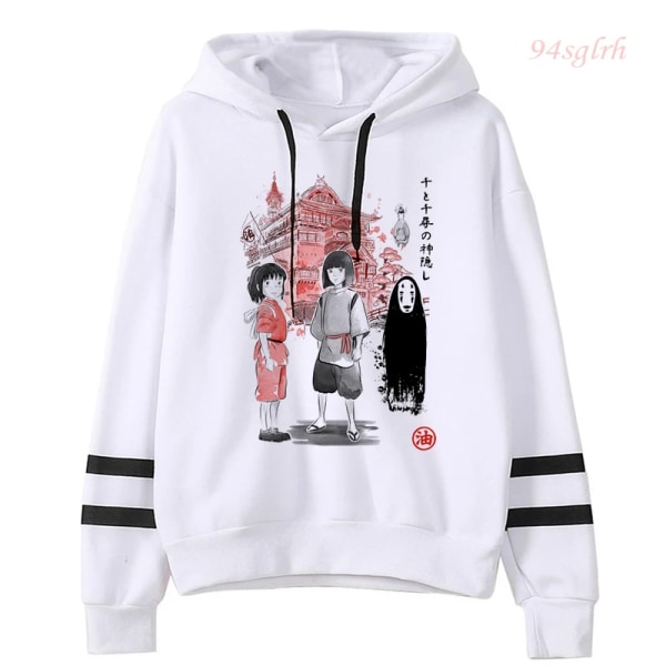 Totoro Kawaii Luvtröja med tecknad printed rolig tröja damer Spirited Away Miyazaki Hayao Sweatshirt Koreansk stil Toppar Dam 2 L