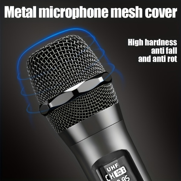 Två trådlösa mikrofoner, dubbla trådlösa universal mikrofoner, dubbla trådlösa mikrofonsystem, 1 Dra 2