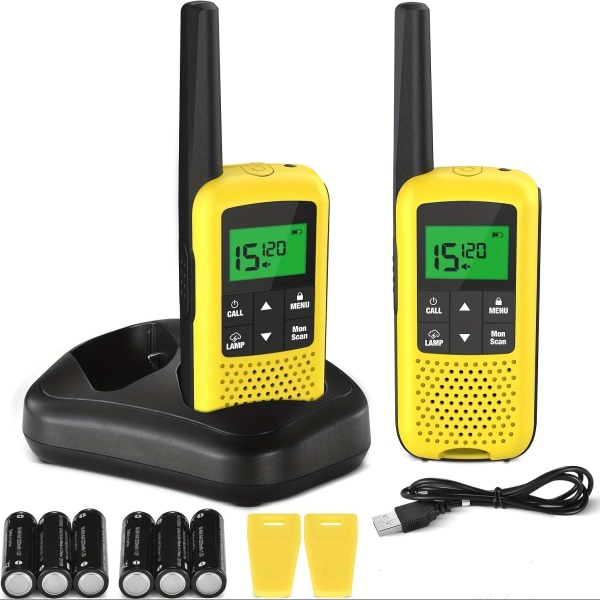 2PCS Home Radio Service Intercom - lång räckvidd, bästa presenterna för utomhus, camping, vandring, äventyrsspel Yellow