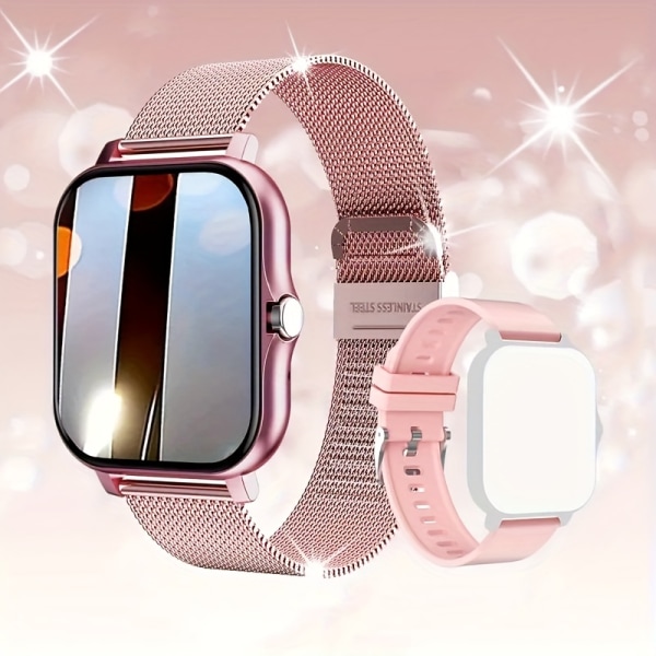 4,29 cm Smart Watch, Smart Watch Full Touch Screen Med Puls Fitness Tracker BT Call, Fashion Sports Smart Watch För Android IOS-telefoner Pink One Size