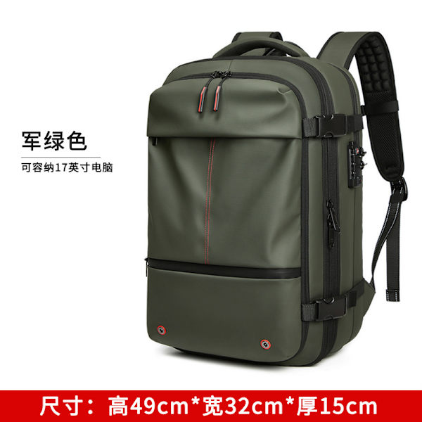Anpassad Ryggsäck Mäns Stor Kapacitet Multifunktionell Vattentät Vakuum Kompression Mäns Dator Ryggsäck Tillbaka Pack Light Gray 19 Inch