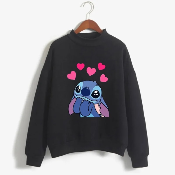 2023 Turtleneck hoodie Stitch Funny Women Harajuku Cute Lilo and Stitch Anime Sweatshirt Manga Streetwear Hoody Kvinna 59220 M