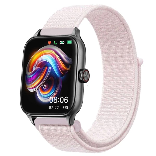 20mm 22mm Nylon Loop band För Amazfit GTS4/2/3/3pro/2e/GTS2 Mini/GTR 4 42mm/47mm/GTR2/2e/stratos bältesarmband Amazfit bip rem 17 Pearl powder 22mm