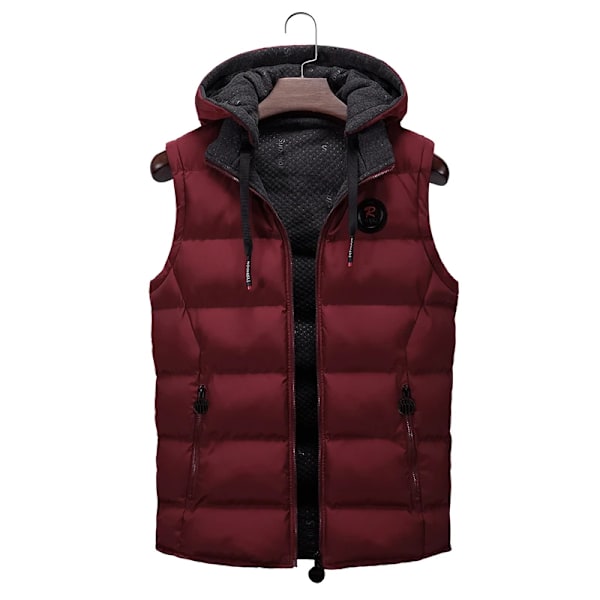 Kvalitetsvest til mænd - Varm vintervest med hætte - Casual vest til mænd - Ærmeløs jakke - Streetwear jakker - Parka vest - Mænds overtøj Dark blue S