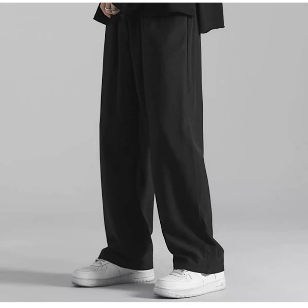 Mustat housut miehille korealainen muodikkaat suorat housut miehille kesä ohuet trendikkäät merkki Hong Kong tyyli casual housut pojille Grey M