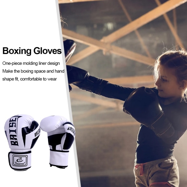 PU Läder Kickboxning Skyddshandskar Träningssparringshandskar Svampboxningsvantar Muay Thai Tävlingshandske Sporttillbehör T Children