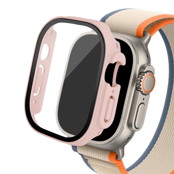 Glas+ Cover för Apple Watch case Ultra 2 49 mm smartwatch Bumper+Screen Protector Härdad iwatch-serien apple watch Tillbehör pink sand 09 Ultra or Ultra2 49mm