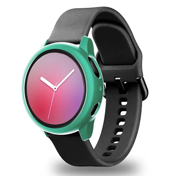 Härdat Glas + Fodral för Samsung Galaxy Watch Active 2 44mm 40mm Fullt Skydd Bumper Fodral Skyddande Omslag Skärmskydd green Active 2 44mm