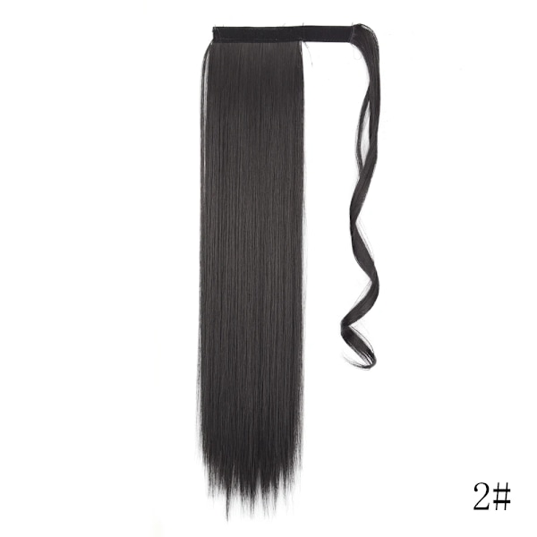 Lisi Girl Syntetiska Hår 22''34'' Lång Rak Ponytail Wrap Runt Ponytail Clip I Hår Extensions Svarta Hair Huvudkläder SI66-2 34Inches  85cm