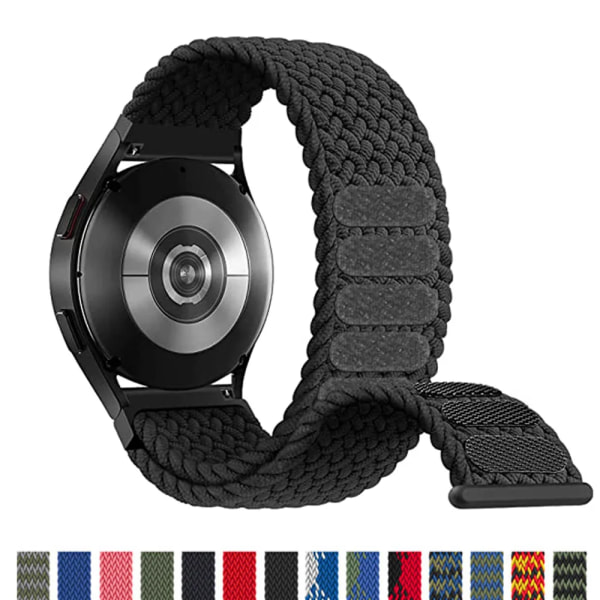 20 mm 22 mm rem för Samsung Galaxy Watch 4/5/6/ pro/ klassisk 45 mm 44 mm flätad Solo Loop armband correa HUAWEI watch GT 2e-3 band Black Unity 22mm watch strap