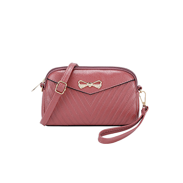 2021 Ny Mini Satchel Koreansk Stil Populär Rutnät Röd Dam Axelväska Enkel Enkelt Axelväxel Mobiltelefon Väska Double Purplish Red