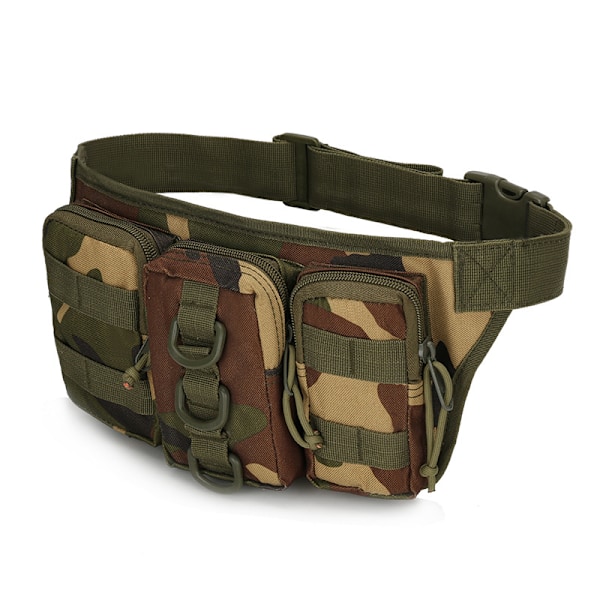 På lager forsyning Triple Small Waist Bag Adventure Tactical Camouflage Træning Running Bag Udendørs Vandtæt Bjergbestigning Cykling Sports Taske Army Green 4L