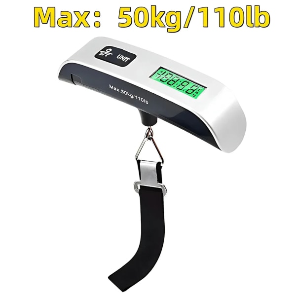 Bärbar digital hängvåg för bagage 50 kg/110 lb LCD-skärm Elektronisk våg Viktbalans Resväska Resväska Våg Type 2 50Kg 110lb
