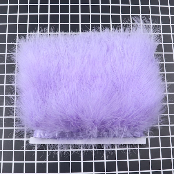 1M 5M 10 Meter Farvede Farverige Marabou Kalkunfjer Trim 8-10CM Bløde Fjer Bånd Kant til Brudekjole Syning Dekoration LIght Purple 5 meters