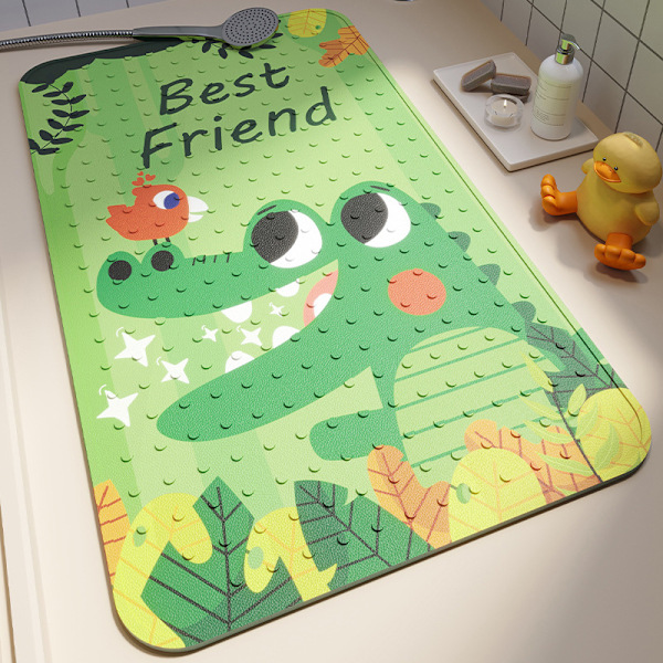 Xia Lang - Animerad badrumsmatta i PVC med halkfri botten, sugkoppar och vattentät yta - Perfekt för dusch och badkar Diving Frog 40x70cm