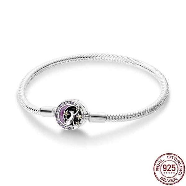 Armband Silver 925 Original Snake Chain 17-20 Evil Eye Heart Star Zircon for Charms Pärlor Hänge Födelsedag Smycken Göra presenter KJB013 18