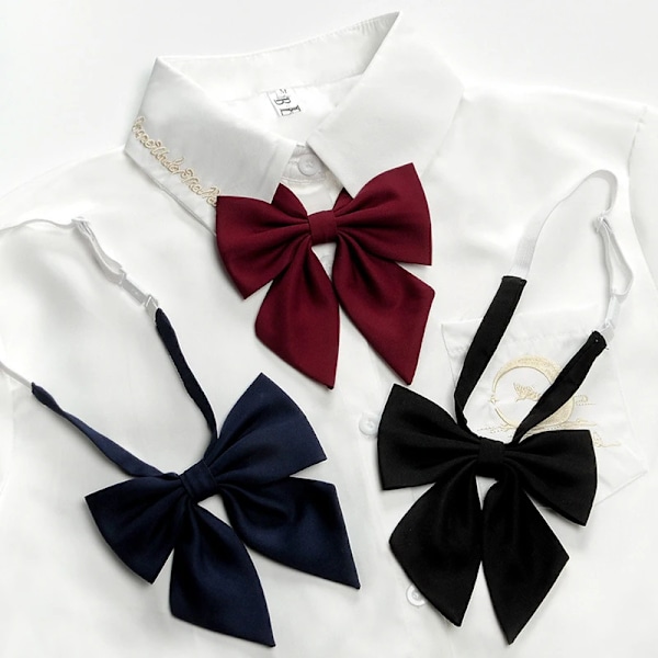 Skola Uniform Kvinnor Jk Bow Tie Rep Ny Hals Handgjorda Japanska Kläder Skjorta Butterfly Lågta Red