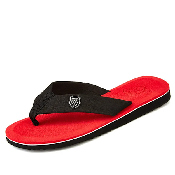 2024 Nya Skor Män Sommar Män Flip Flops Hög Kvalitet Strand Sandaler Anti-Slip Zapatos Hombre Casual Skor Man Tompar Red 43