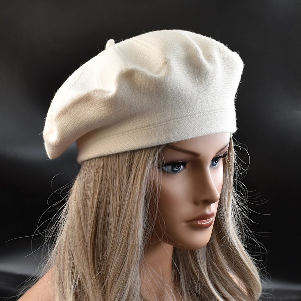 Ny Beret Kvinder Efterår og Vinter Hat Mode Mønster Stribet Varmt Kanin Hår Strikning Alsidig Sort Hvid Rød Beanie Cap beige