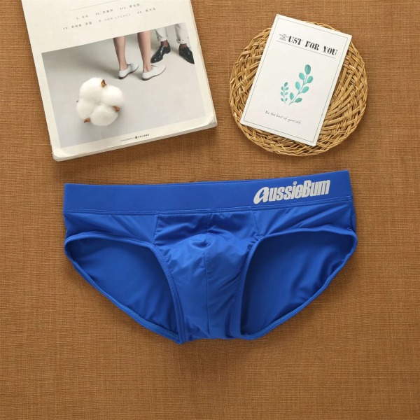 Män Triangel Underkläder Låg modell Mode Öka kapsel elasticitet Kroppsväska Kram Bekväma byxor Slip Dropshipping C blue M