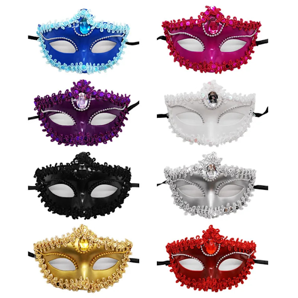 Masquerade-karnevalfestmask Masquerade Cosplay Anime Venetian Ögonmask Cosplay Bal Maskeraddräkt Nattklubb Ansiktsmask Kostym för kvinnor män Silver-null