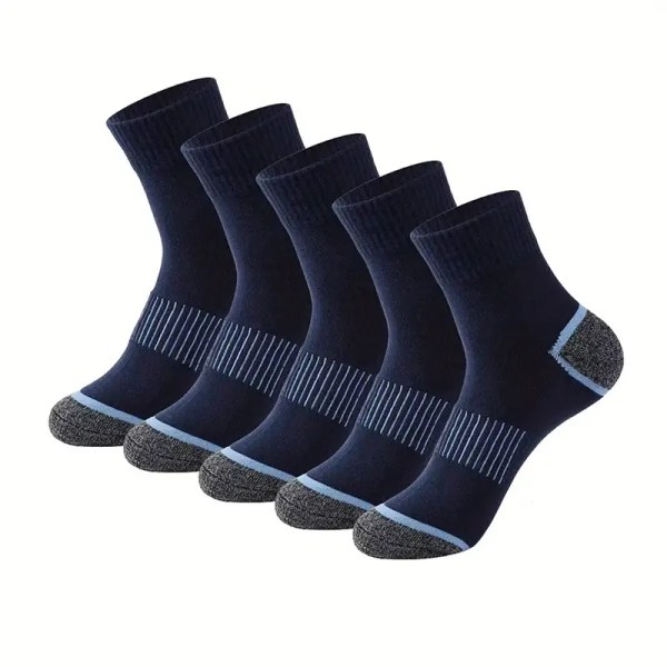 10 par thermal strumpor för män, bekväma casual vintage strumpor, vinter och höst 5pcs-Mixed Color One-size