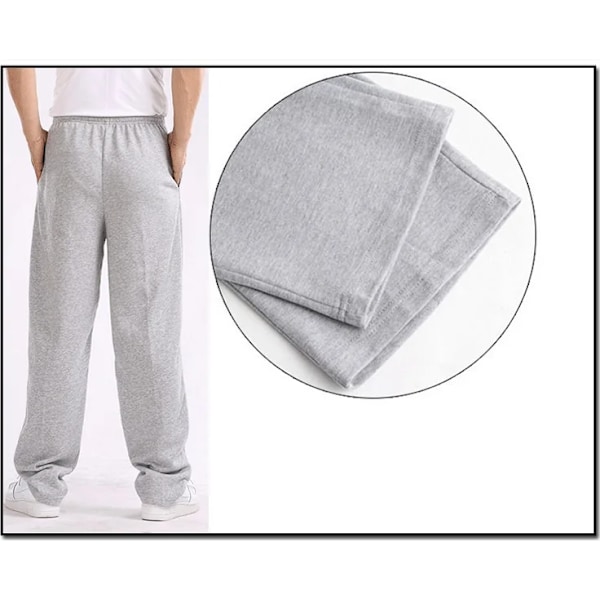 Forår Efterår Mænd Baggy Løs Sweatpants Mænd Bukser Solid Farve Elastisk Bomuld Casual Lige Bukser black 4XL