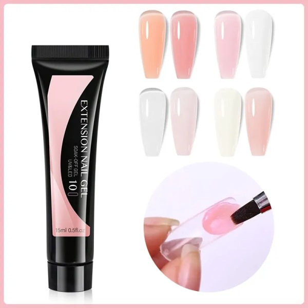 2st/ Set 15ml Jelly Nail Extension Gel Rosa Vit Klar Quick Building UV LED Gel Nails Finger Extensions Nail Art 15ml-extension-01-03