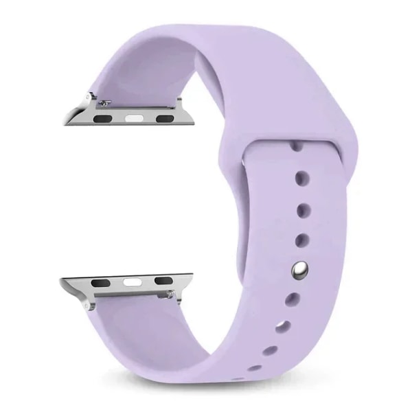 Silikonrem för Apple Watch -band 40 mm 44 mm 49 mm 45 mm 41 mm 38 mm 42 mm bältesarmband iWatch-serien 9 8 7 6 5 3 SE ultra 2 band 48 light purple 38 40 41 mm M-L