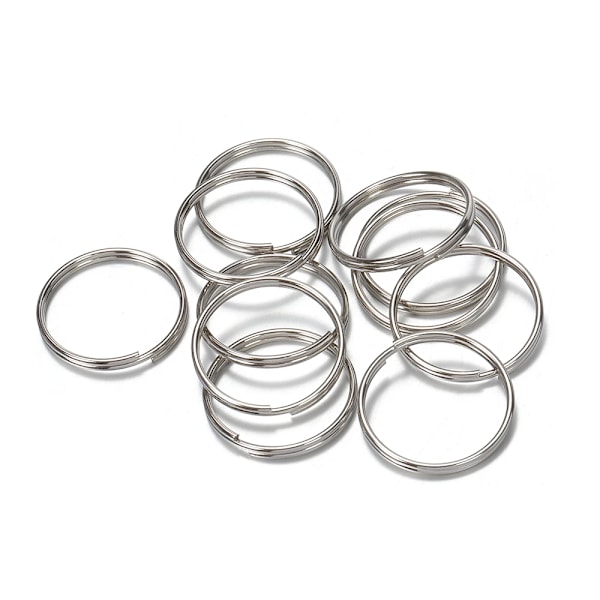 50 st / Slott Metall Nyckelring Blank Cirkel För Diy Nyckelkedja Smycken Gör 6-20 mm Nyckelhållare Split Ring Connector Aca Tillverkningar 18mm