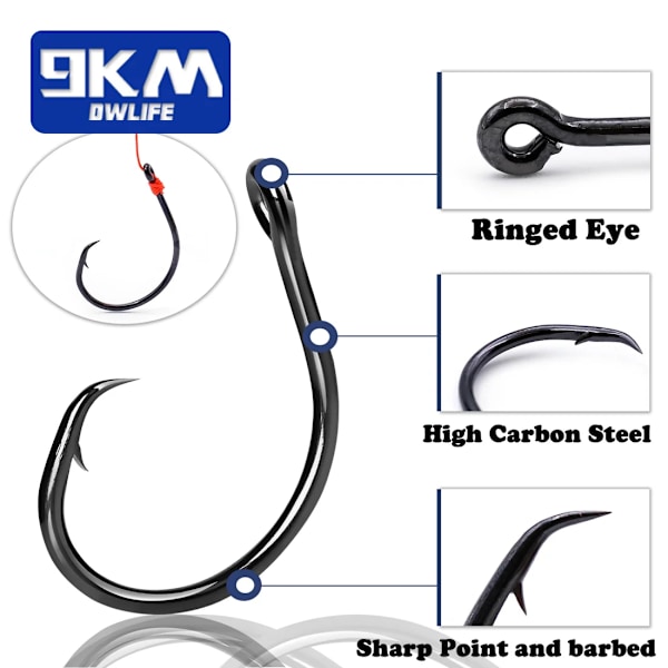 Inline Cirkelkrokar Saltvatten Fiske Kattfisk Krokar 25~100Pcs Bred Gap Icke-Avsett För Bas Lax Randigt Fiske Cirkelkrokar Size1-0  Gap 11.87mm 25 Pcs