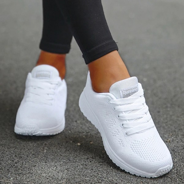 Kvinnors Sneaker 2024 Ny Mode Andas Utbildare Bekväma Sneakers Mesh Tyg Spets Upp Kvinnors Tennis Shos För Kvinnor GPink 38