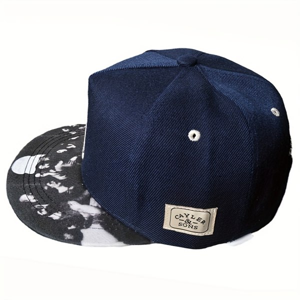 2st Hip Hop unisex cap Trendig Palmbroderi Snapback-hattar Lätt justerbar solhatt Kvinnor Män Navy Blue