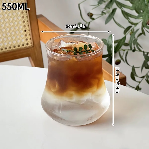 Transparent Glaskop Varmebestandig Elegant Kop Te Saft Mælk Kaffe Kop Vandglas Stribet Kop Drikkeglas 350ml-865ml K Glass as picture show